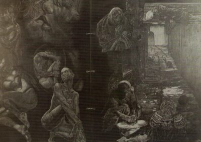 Amori, incisione su ardesia, cm.50x70