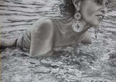 Lady in the wet | Grafite su carta cm. 35x30