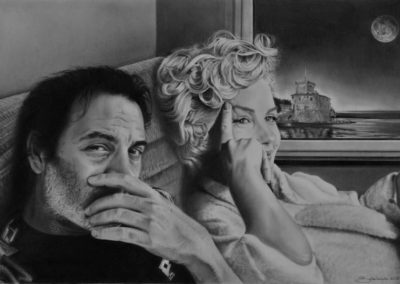 Marilyn and Bruno at home | Grafite su carta cm. 32x48